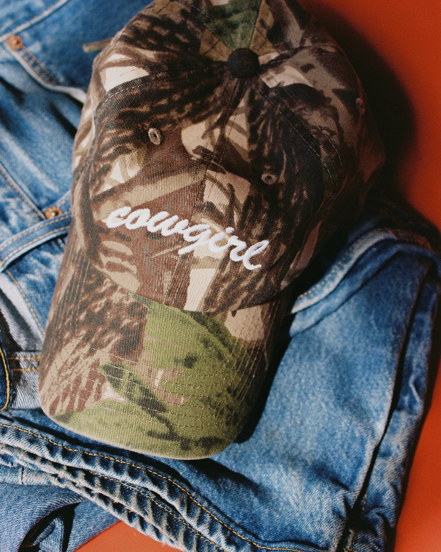 Cowgirl Script 6 Panel Cap (Camo)