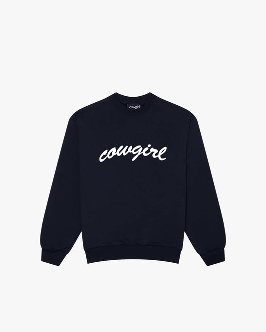 Cowgirl Script Crew Neck (Navy)