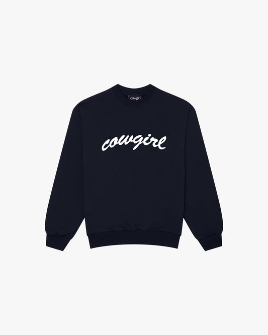 Cowgirl Script Crew Neck (Navy)