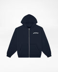 Cowgirl Small Script Zip-Up Hoodie (Navy Blue)