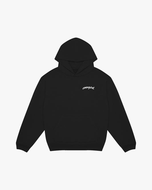 Cowgirl Pocket Script Hoodie (Vintage Black)